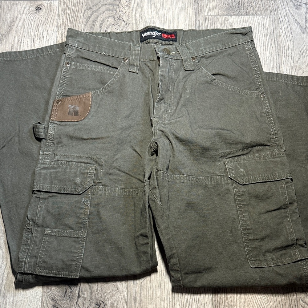 Wrangler Riggs Workwear Men's Olive Cargo Pants Size 30x30